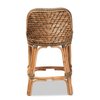 Baxton Studio Kyle Modern Bohemian Natural Brown Woven Rattan Counter Stool with Cushion 212-12805-ZORO